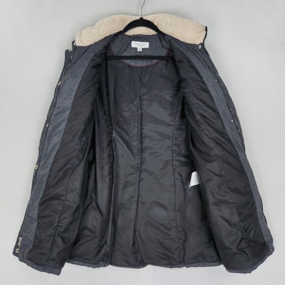 Laundry by Shelli Segal Coat Womens Small Gray Quilted Puffer Parka Full Zip - Picture 8 of 13